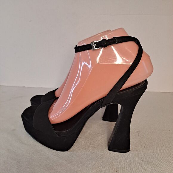 Steve Madden Lashed  Ankle Strap Dressy Platform Sandals Women's Sz 7.5M Black - Picture 2 of 11